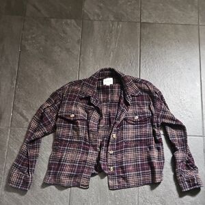 American Eagle Cropped Flannel